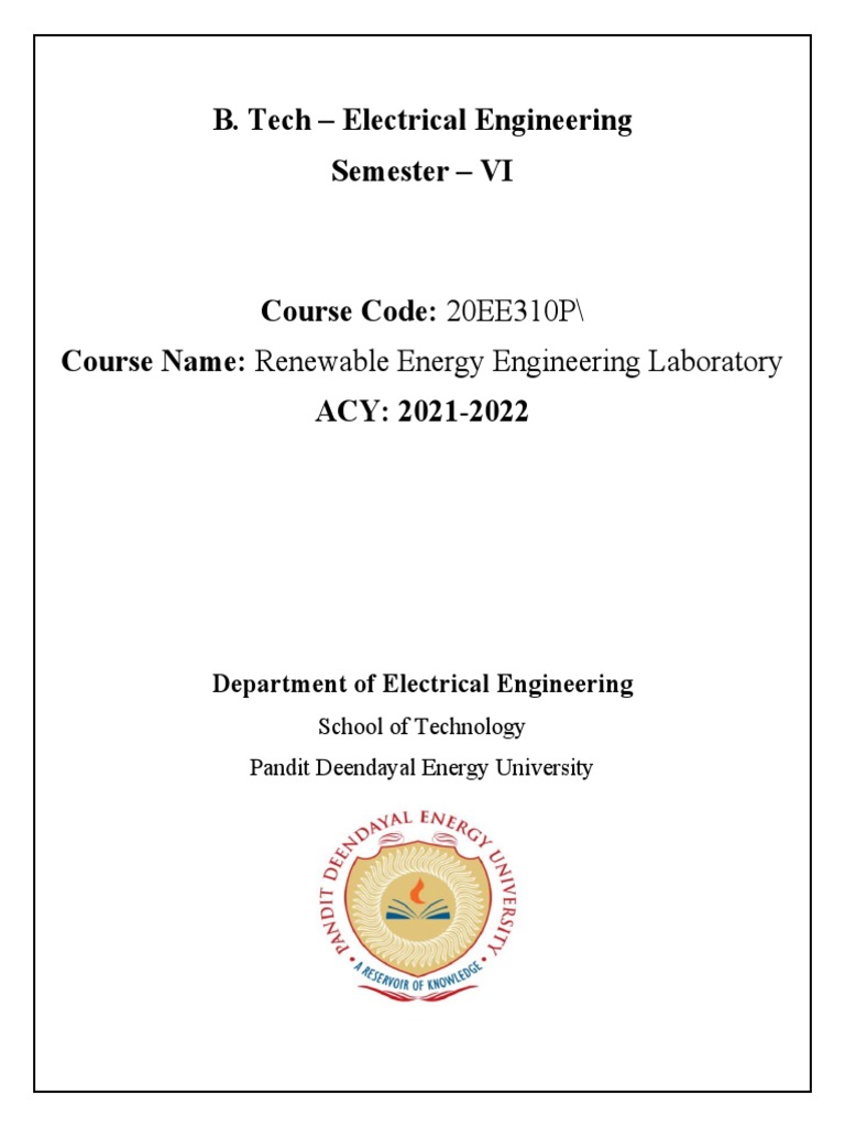 B. Tech Electrical Engineering Certificate | PDF