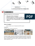 Facilities and Equipments Guidelines: Objectives