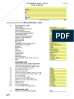 Articulating Wheel Loader Price Schedule