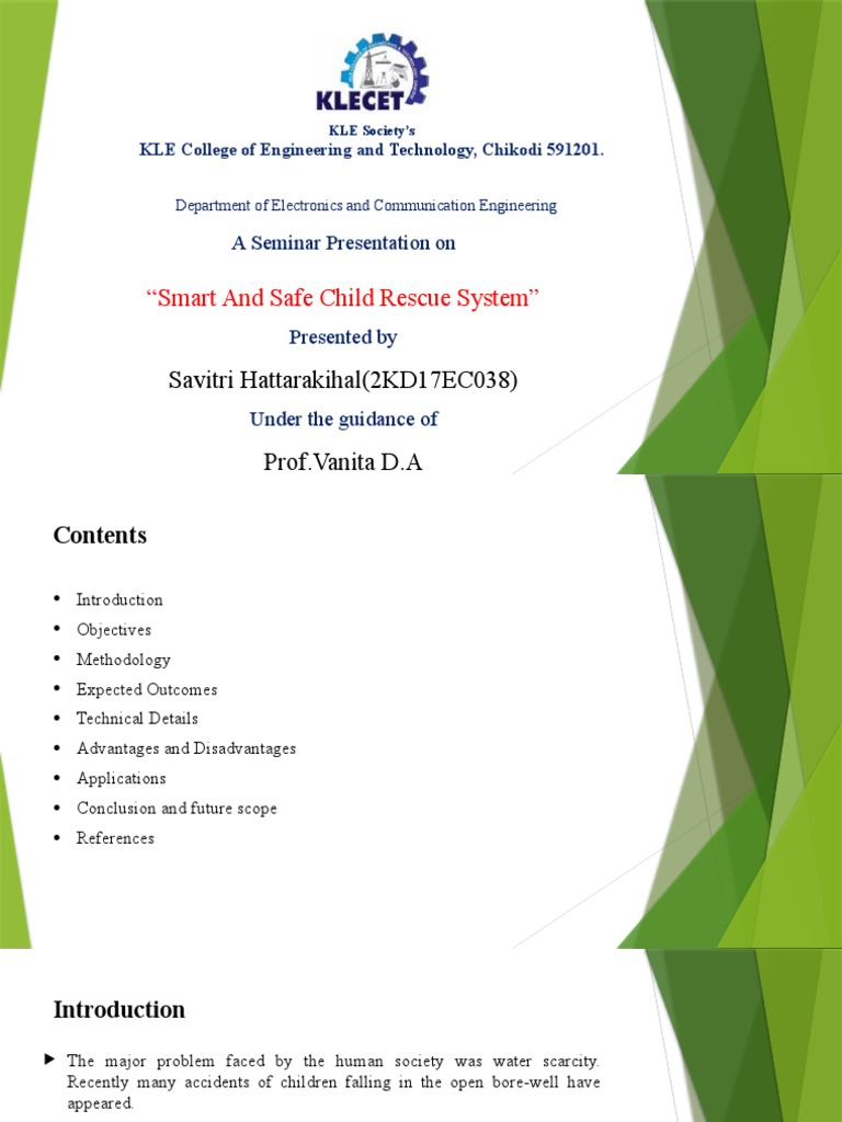 Smart Child Rescue System Seminar | PDF | Robot | Robotics