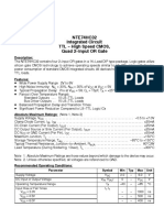 NTE74HC32 Integrated Circuit TTL High Speed CMOS, Quad 2 Input OR Gate