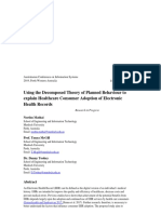 Using The Decomposed Theory of Planned Behaviour To Explain Healthcare Consumer Adoption of Electronic Health Records