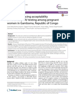 Factors Influencing Acceptability of Voluntary HIV Testing Among Pregnant Women in Gamboma, Republic of Congo