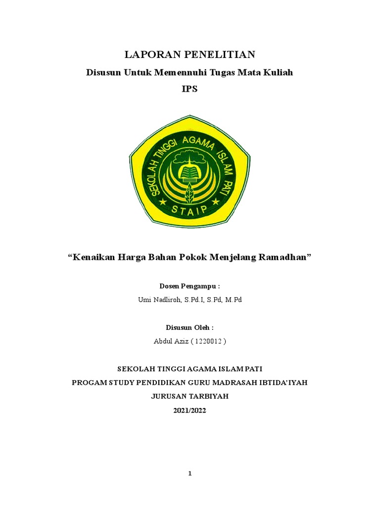 Laporan Penelitian | PDF