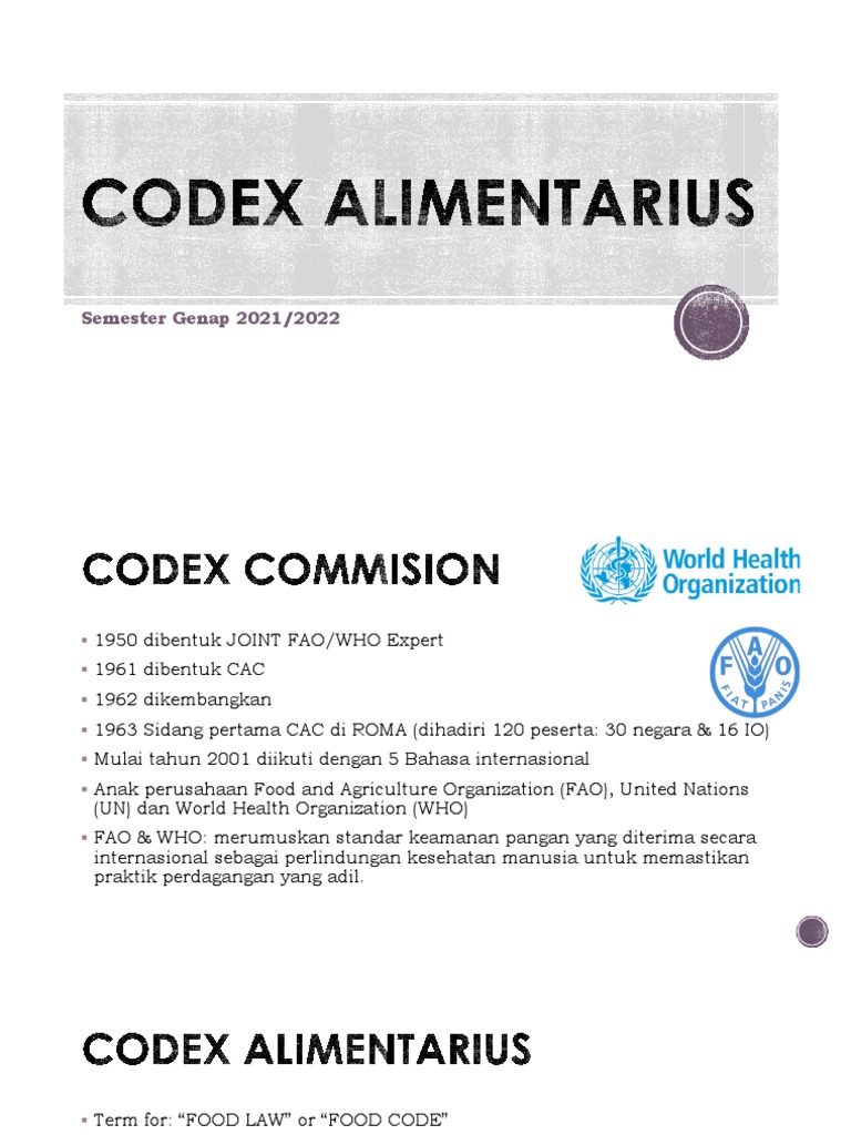 Sejarah dan Peran Codex Alimentarius | PDF | Pengembangan Diri ...