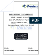 Industrial Visit-Report NAME:-Mayank D. Kateshiya SEM:-6, Mechanicle Department en - No:-200540119507 (114) Company Name:-Rolex Rings Limited