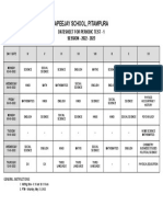 Apeejay School, Pitampura: Datesheet For Periodic Test - 1 SESSION - 2022 - 2023