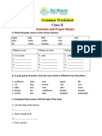Grammar Worksheet Class II: Common and Proper Nouns