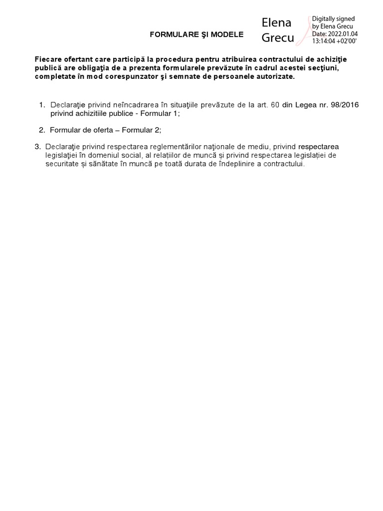 Formulare Semnat | PDF