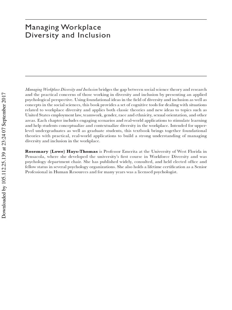 Managing Workplace Diversity2 | PDF | Diversity (Business) | Discrimination