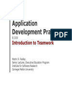 Application Development Practices: Introduction To Teamwork