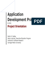Application Development Practices: Project Orientation