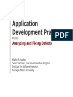 Application Development Practices: Analyzing and Fixing Defects