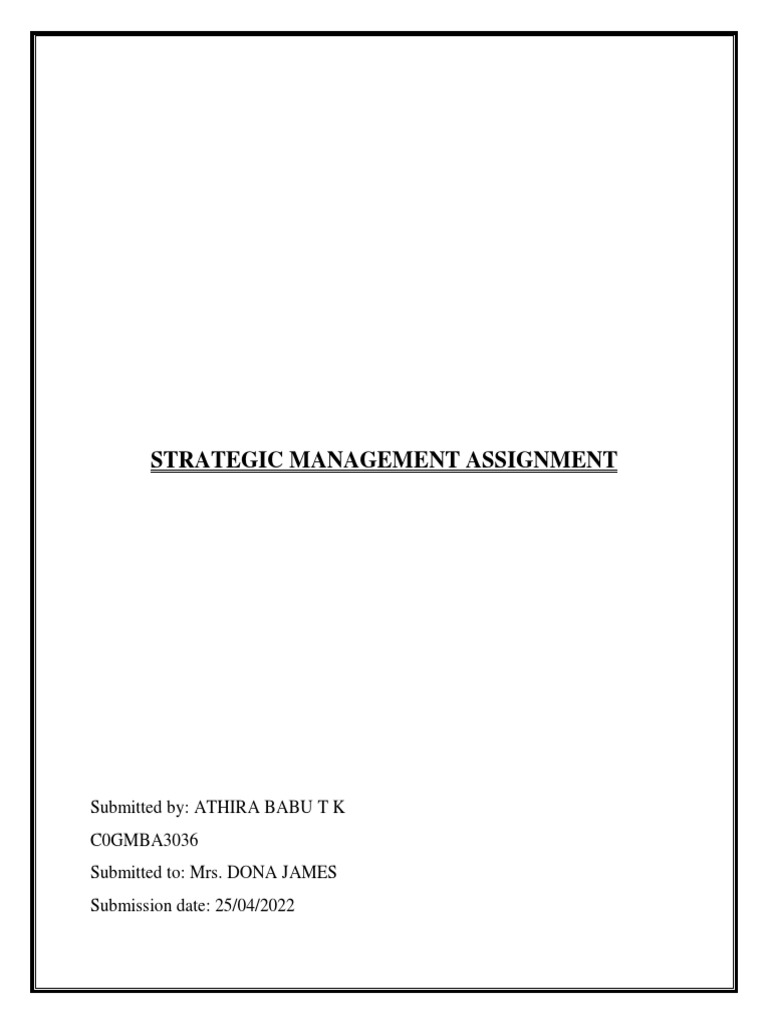 Strategic Management Assignment | PDF | Strategic Management | Swot ...