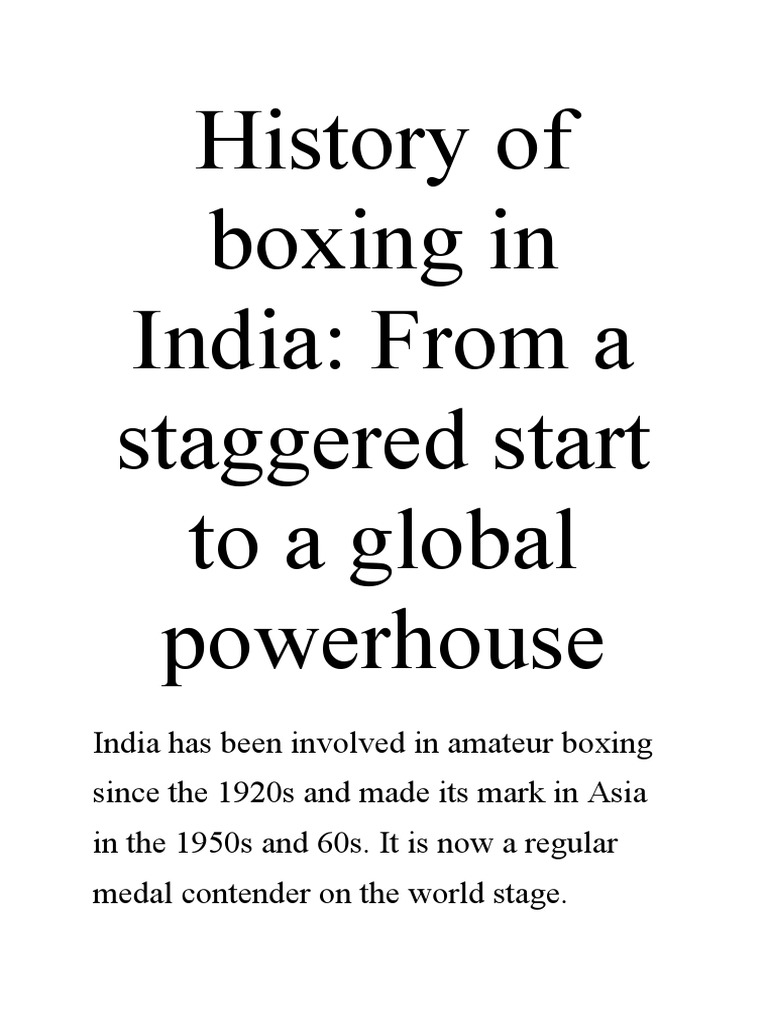 Evolution of Boxing in India | PDF | Combat Sports | Hobbies