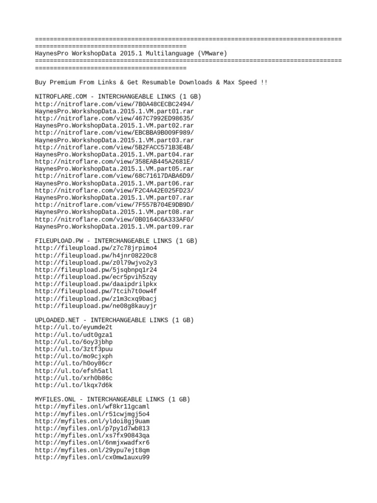 HaynesPro WorkshopData 2015.1 Multilanguage (VMware) | PDF