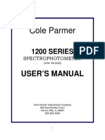 Spectrophotometer Cole Parmer 1200 User Manual