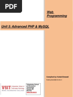 Unit 5: Advanced PHP & Mysql: Web Programming