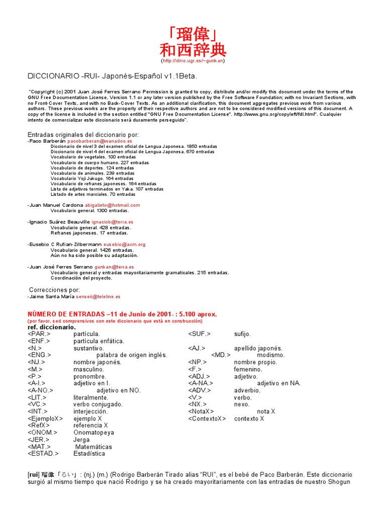 Diccionario Japones Esapanol Pdf Palabra