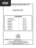 Mathematics Matrices: Vibrant Academy