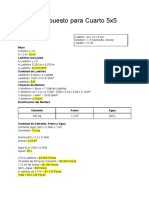 Presupuesto para Cuarto 5x5dfdt