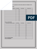 REQUERIMIENTOS Y ANALISIS DE COSTOS DEL PROYECTO PRODUCTIVO