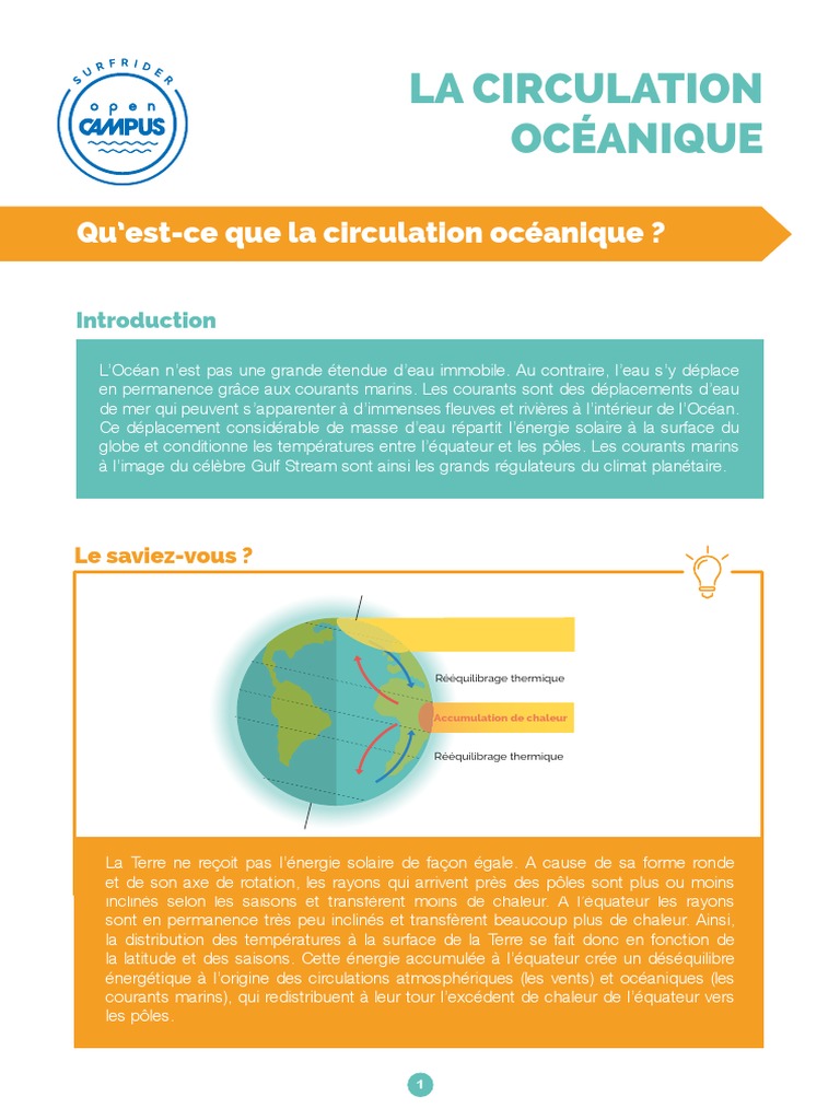 Circulation Océanique et Climat PDF Terre Océanographie — free download