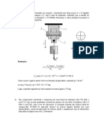 Dimensão máxima de carga suportada por parafuso de alumínio