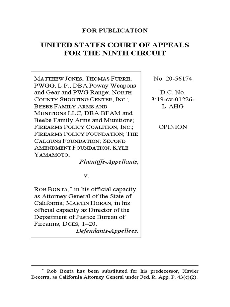 Jones v. Bonta | PDF | Second Amendment To The United States ...