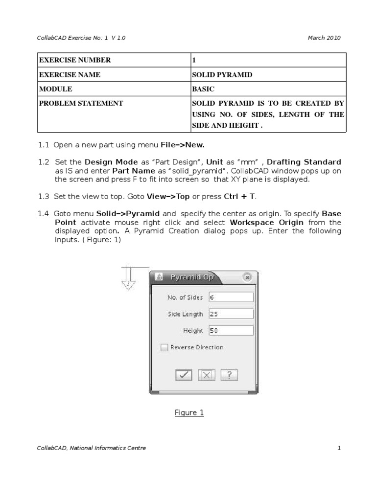 Solid Pyramid Creation in CollabCAD | PDF | Menu (Computing) | Software
