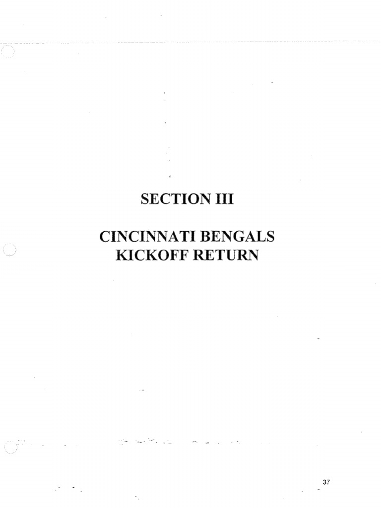 Cincinnati Bengals Kickoff Return Guide | PDF | Rules | National ...