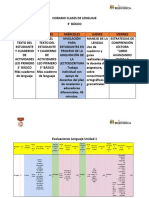 Horario Clases de Lenguaje 3°