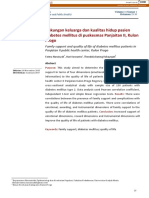 Dukungan Keluarga Dan Kualitas Hidup Pasien Diabetes Mellitus Di Puskesmas Panjaitan II, Kulon Progo