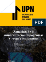 Zonacion de Mineralizacion Hipogenicas