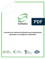 Formulario de Solicitud de Afiliación Para Dependientes Adicionales en El Régimen Contributivo (1)