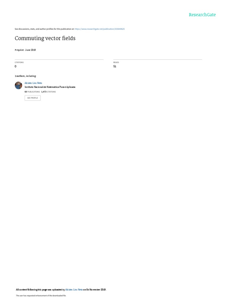 Commuting Vector Fields | PDF | Lie Algebra | Field (Mathematics)