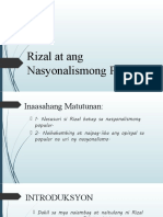 Rizal at Ang Nasyonalismong Popular