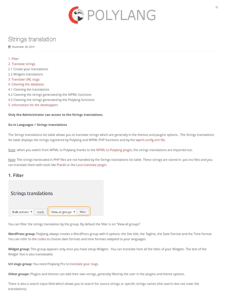 Strings Translation - Polylang | PDF | Word Press | Information ...