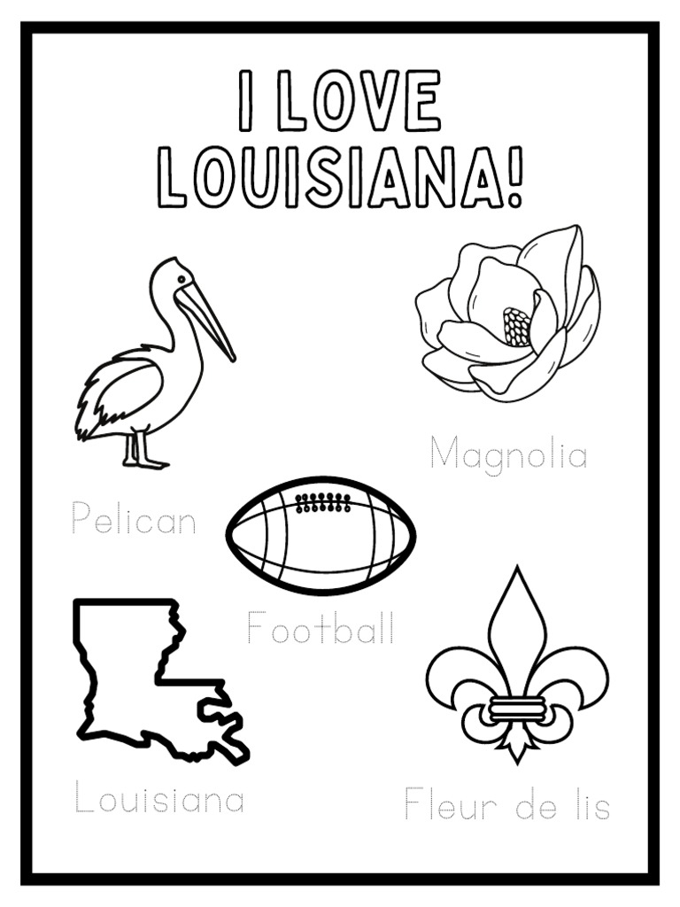 Louisiana Coloring Page PDF