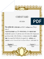 Stock Certificate Template 04