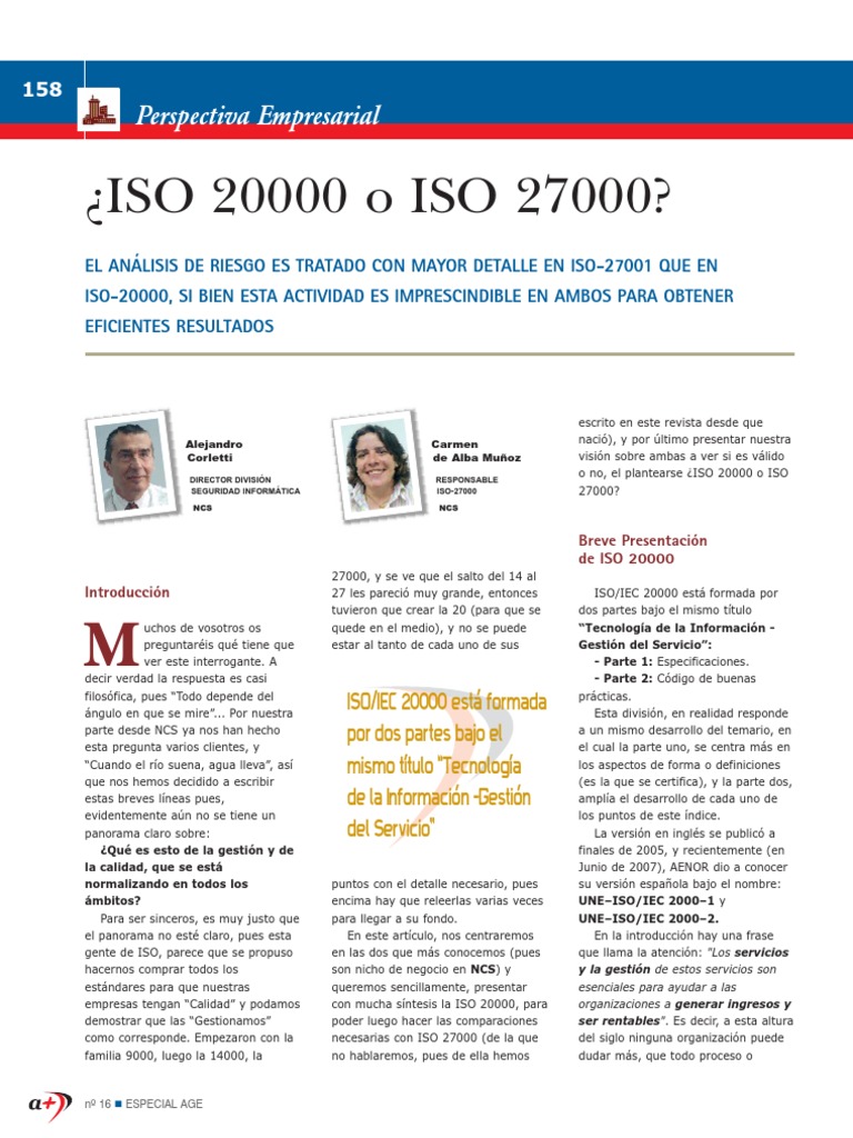 Iso 20000 o Iso 27001 | PDF