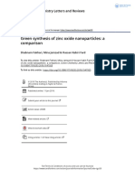 Green Synthesis of Zinc Oxide Nanoparticles A Comparison