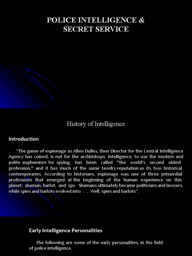 History of Police Intelligence & Espionage | PDF | Espionage | Surveillance