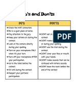 Do's and Dont's 