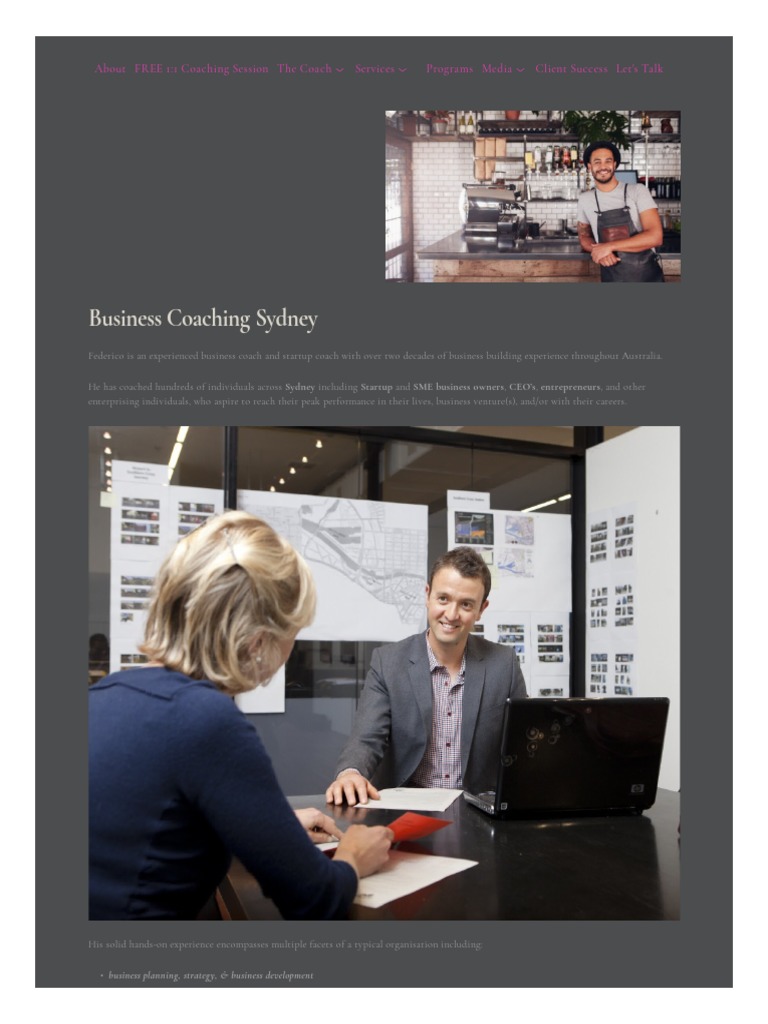 Sydney Business Coaching Pdf Entrepreneurship Small Business