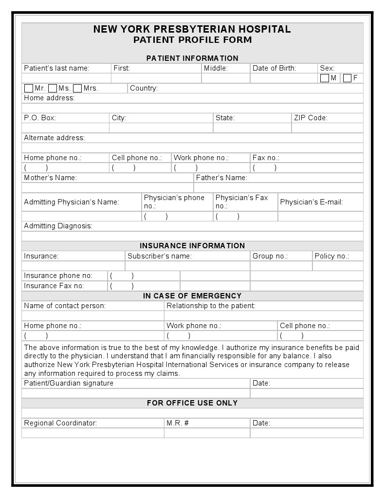 Patient Admittance Form | PDF | Patient | Insurance