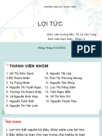 Lợi Tức: Giáo viên hướng dẫn: TS.Lê Văn Tùng Sinh viên thực hiện: Nhóm 4 Đồng Tháp,31/3/2022