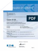 EU Declaration of Conformity: Eaton 9130