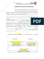 Acta de Aprobación Del Servicio Comunitario: Firma y Sello