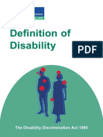 Definition of Disability: The Disability Discrimination Act 1995